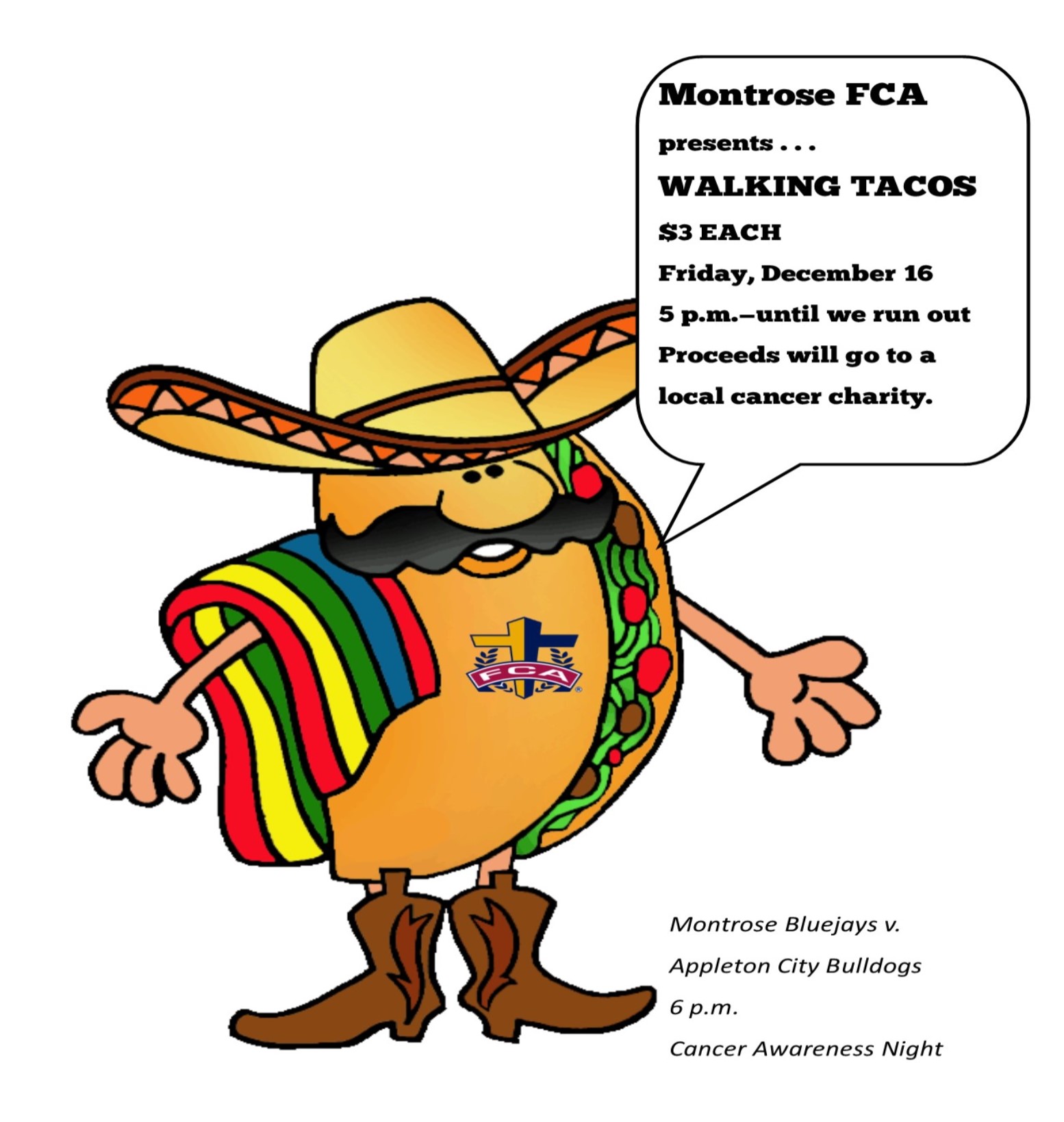 montrose r 14 schools walking taco fundraiser on december 16 walking fundraiser